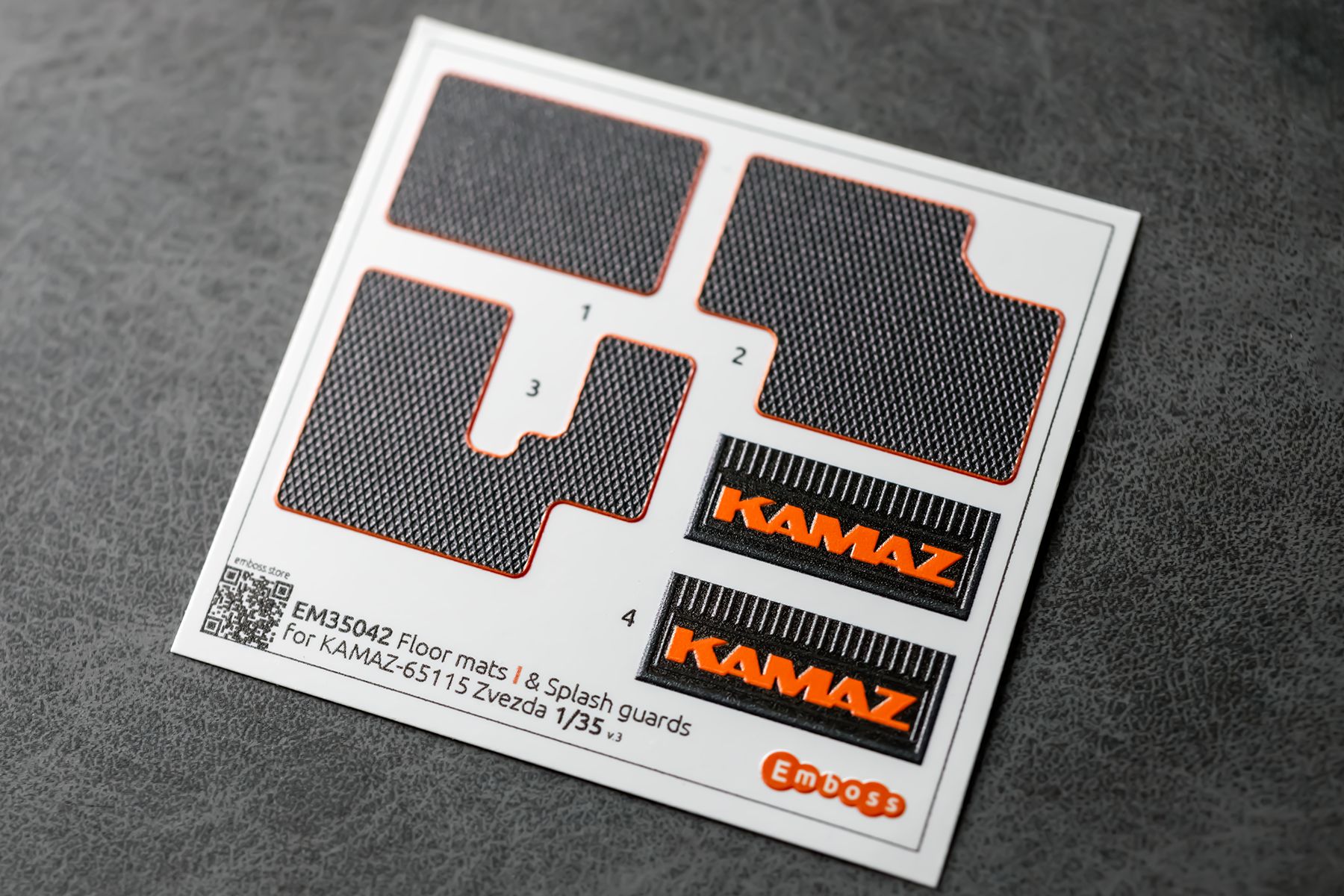 KAMAZ 65115 Floor mats EVA and splash guards for Zvezda 3650 1/35 (3D decal) - imodeller.store