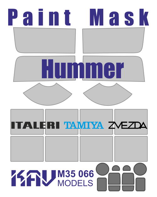 1/35 Paint mask for Hummer Vehicle (Italeri, Tamiya, Zvezda)