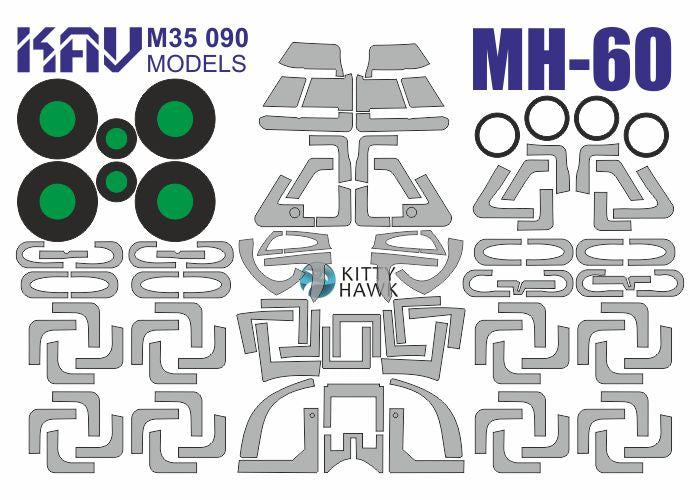 1/35 Paint mask for MH-60 (Kitty Hawk)