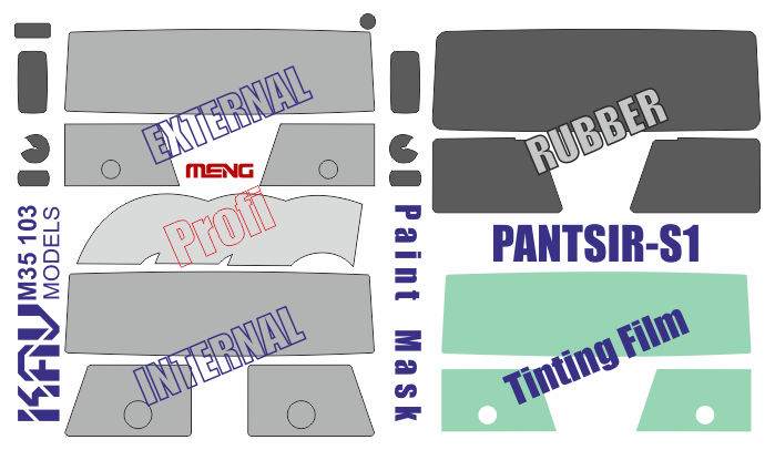 1/35 Paint mask for Pantsir-S1 PRO (Meng)