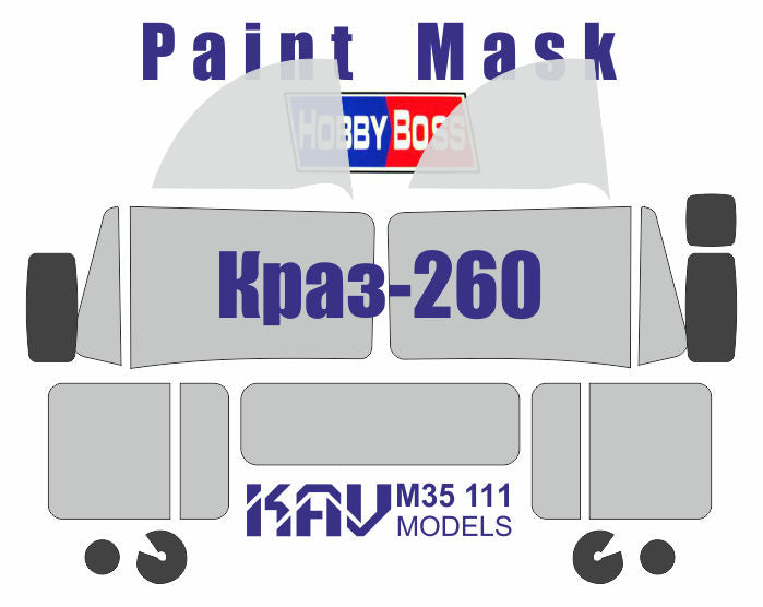 1/35 Paint mask for Kraz-260 (HobbyBoss)