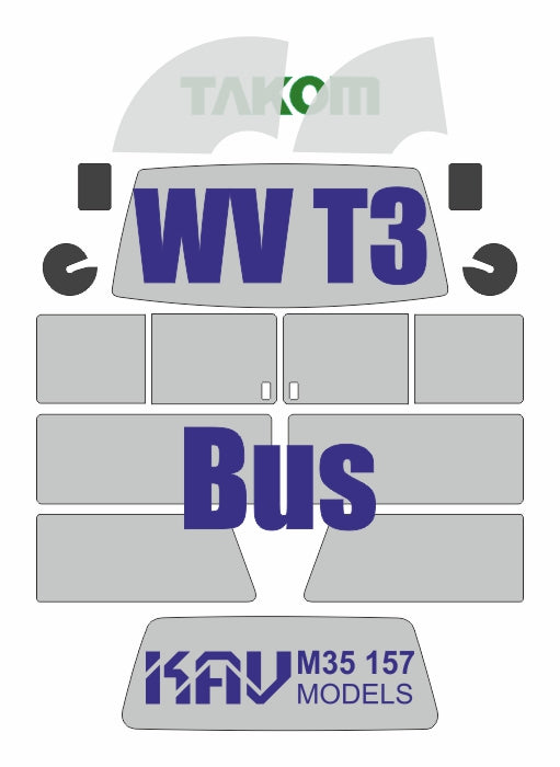 1/35 Paint mask for Volkswagen T3 Transporter Bus / Van (Takom)