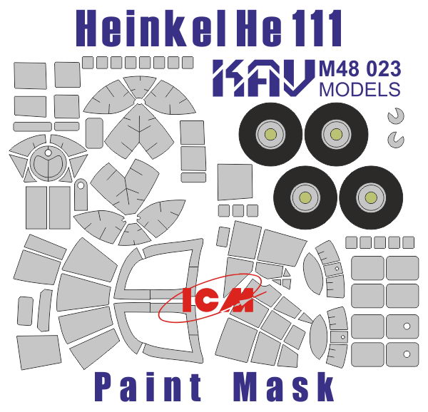 Paint mask for glazing Heinkel He-111 (ICM)