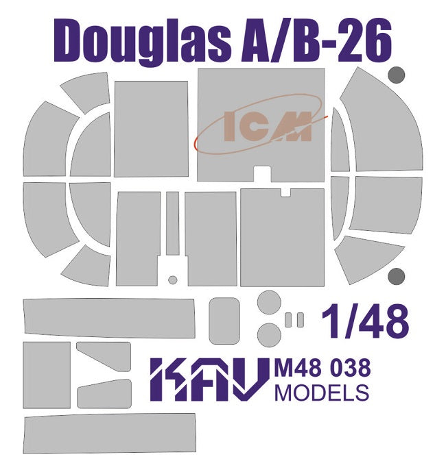 Paint mask for Douglas A-26/B-26 (ICM)