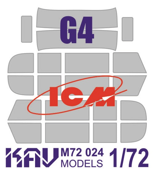 1/72 Paint mask for glazing G4 (ICM)