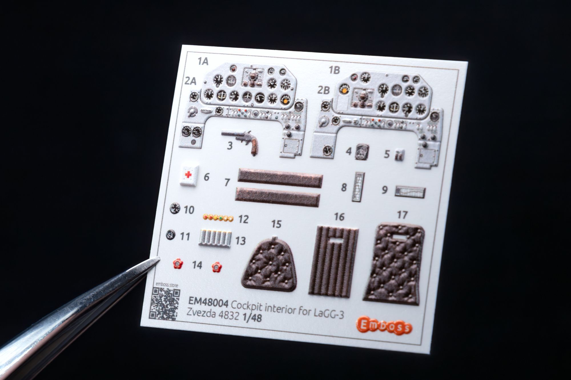 LaGG - 3 Cockpit details set for Zvezda 4833 1/48 (3D decal) - imodeller.store