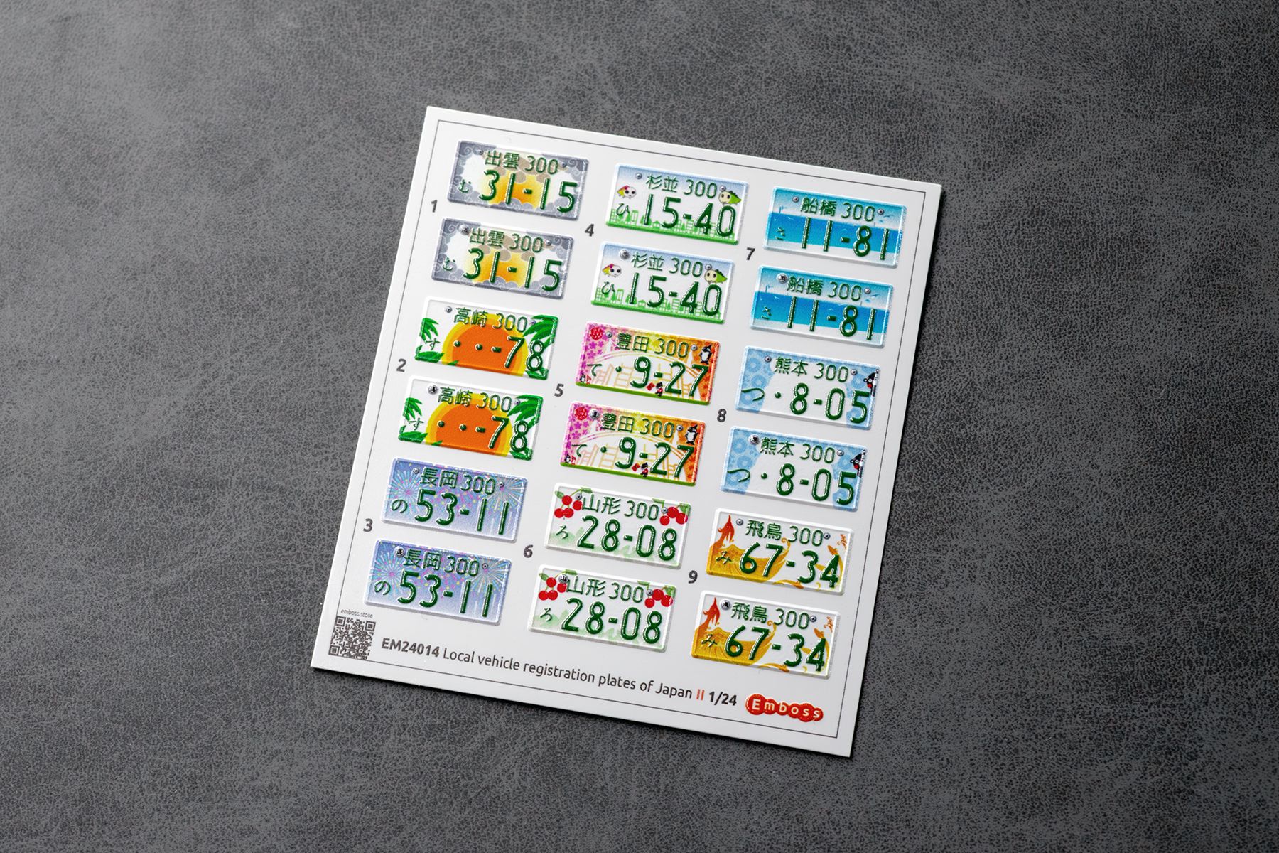 Local Japan vehicle registration plates 2 1/24 (3D decal) - imodeller.store