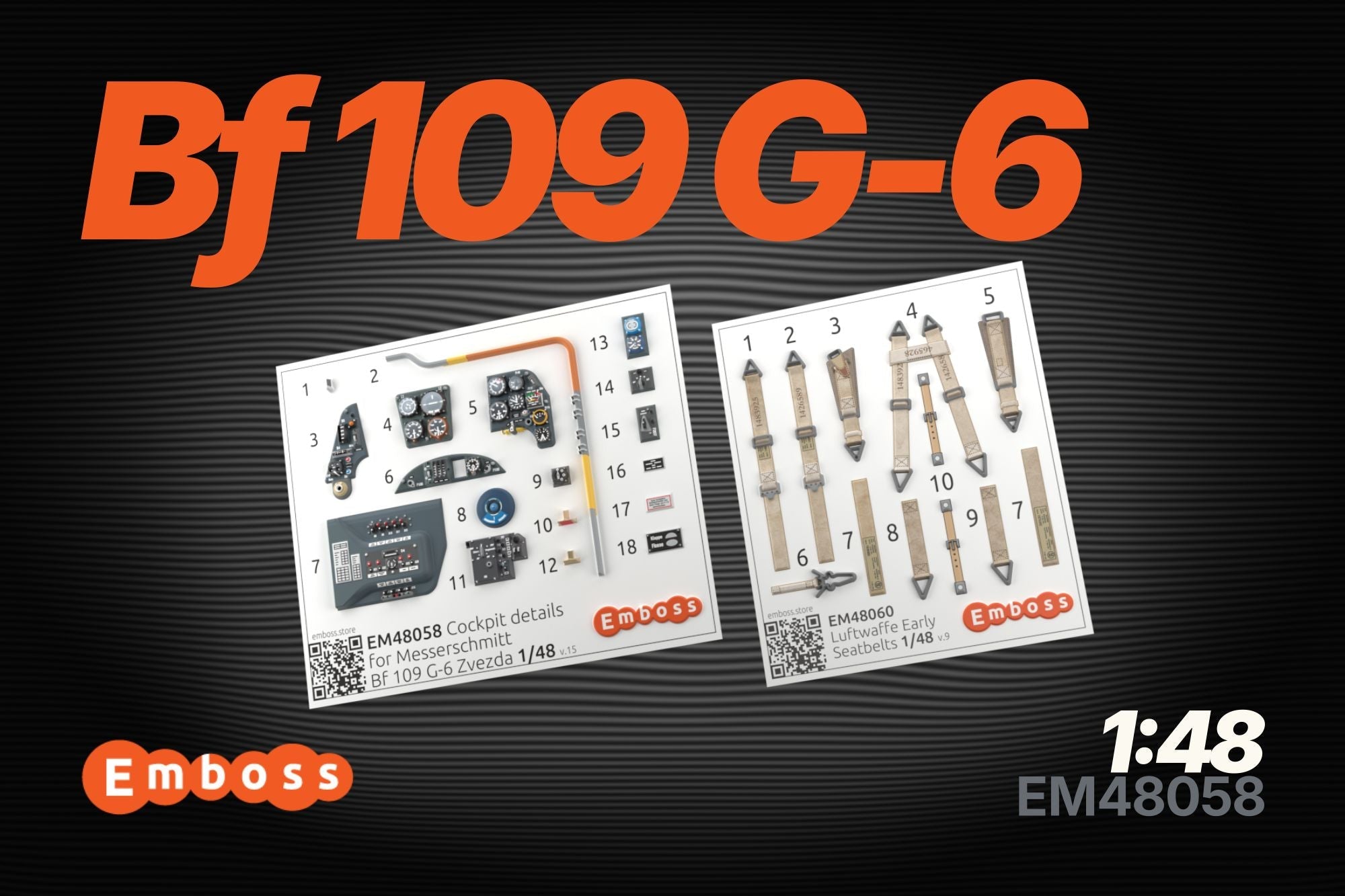 Messerschmitt Bf 109 G - 6 Cockpit details for Zvezda 1/48 (3D decal) - imodeller.store
