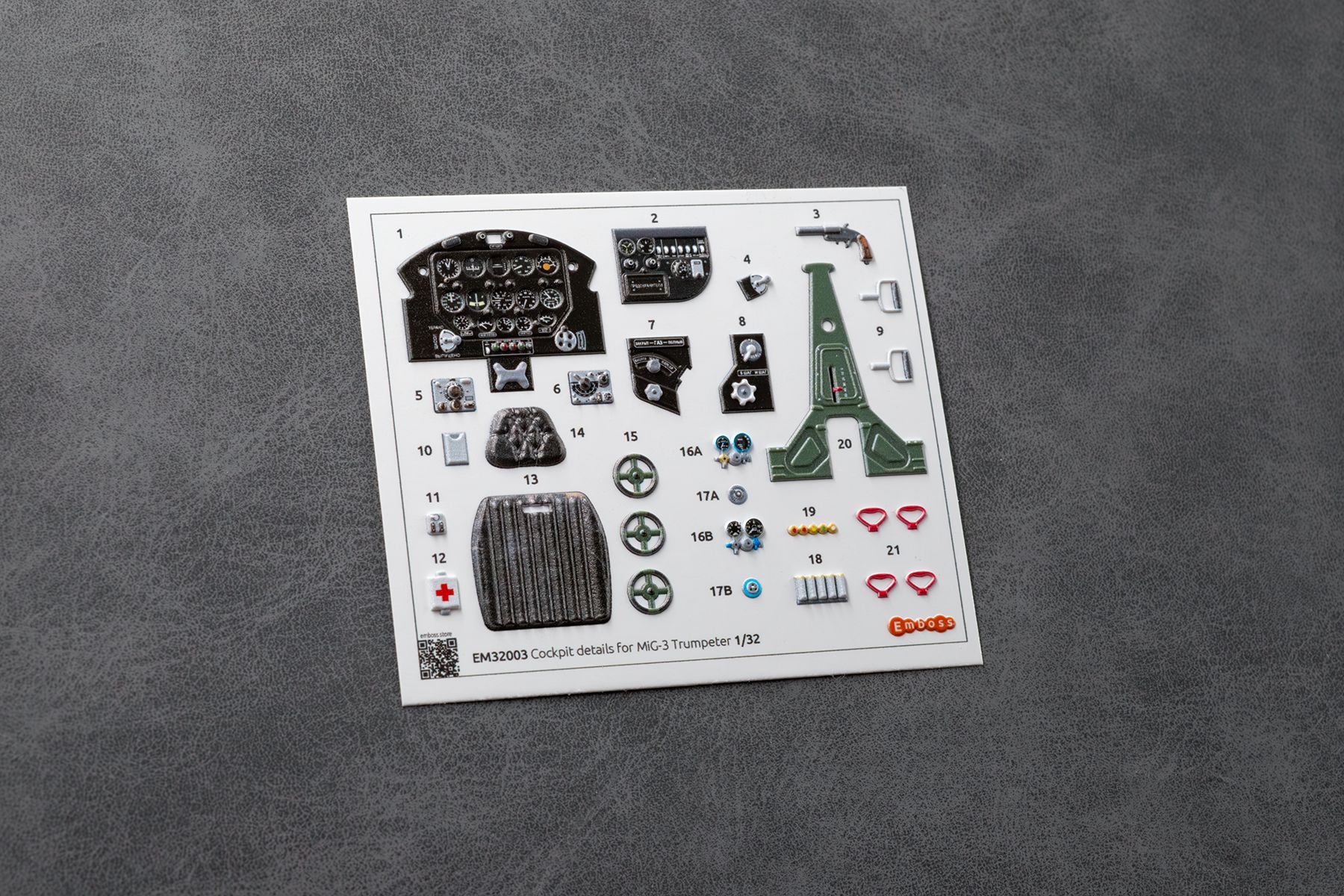 MiG - 3 Cockpit details for Trumpeter 1/32 (3D decal) - imodeller.store