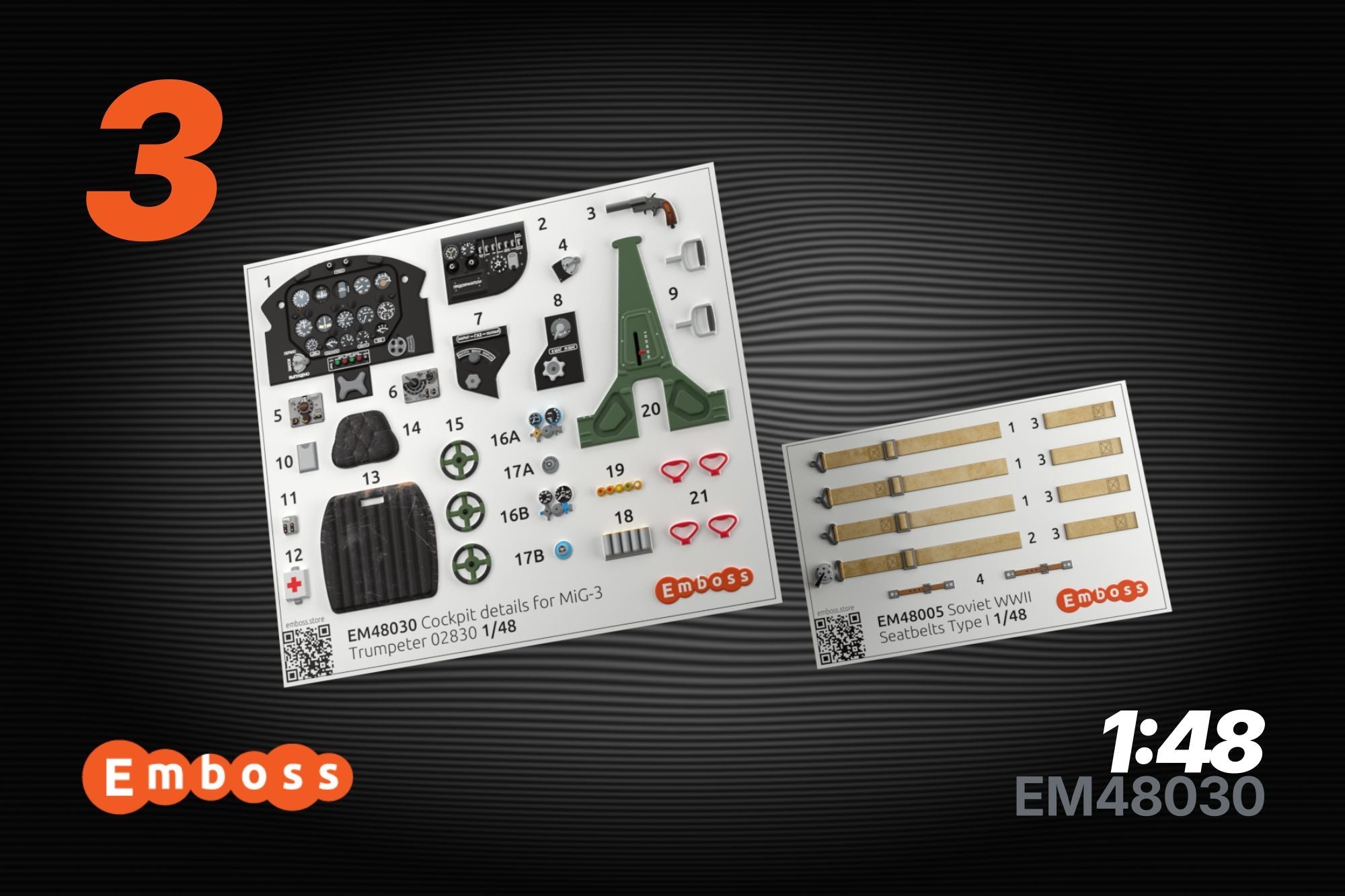 MiG - 3 Cockpit details for Trumpeter 1/48 (3D decal) - imodeller.store