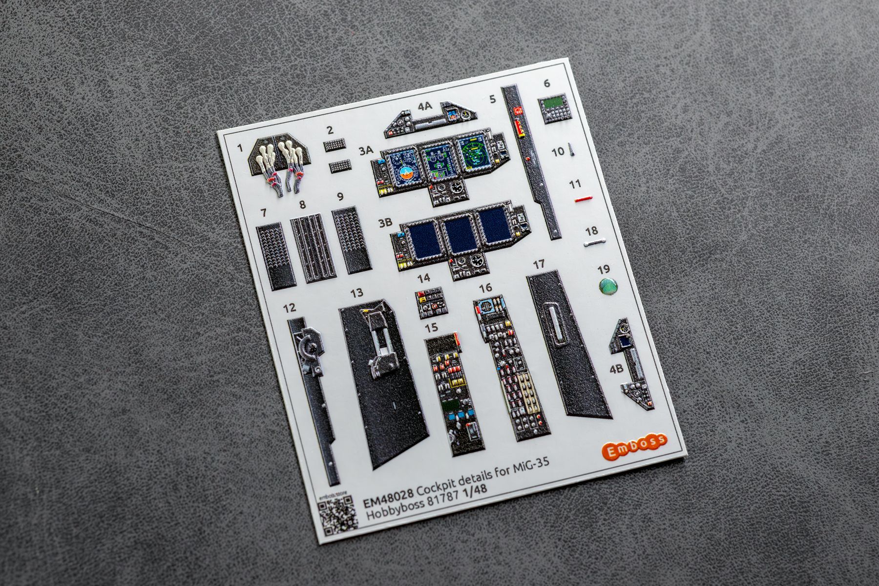 MiG - 35 cockpit details set for Hobbyboss 81787 1/48 (3D decal) - imodeller.store