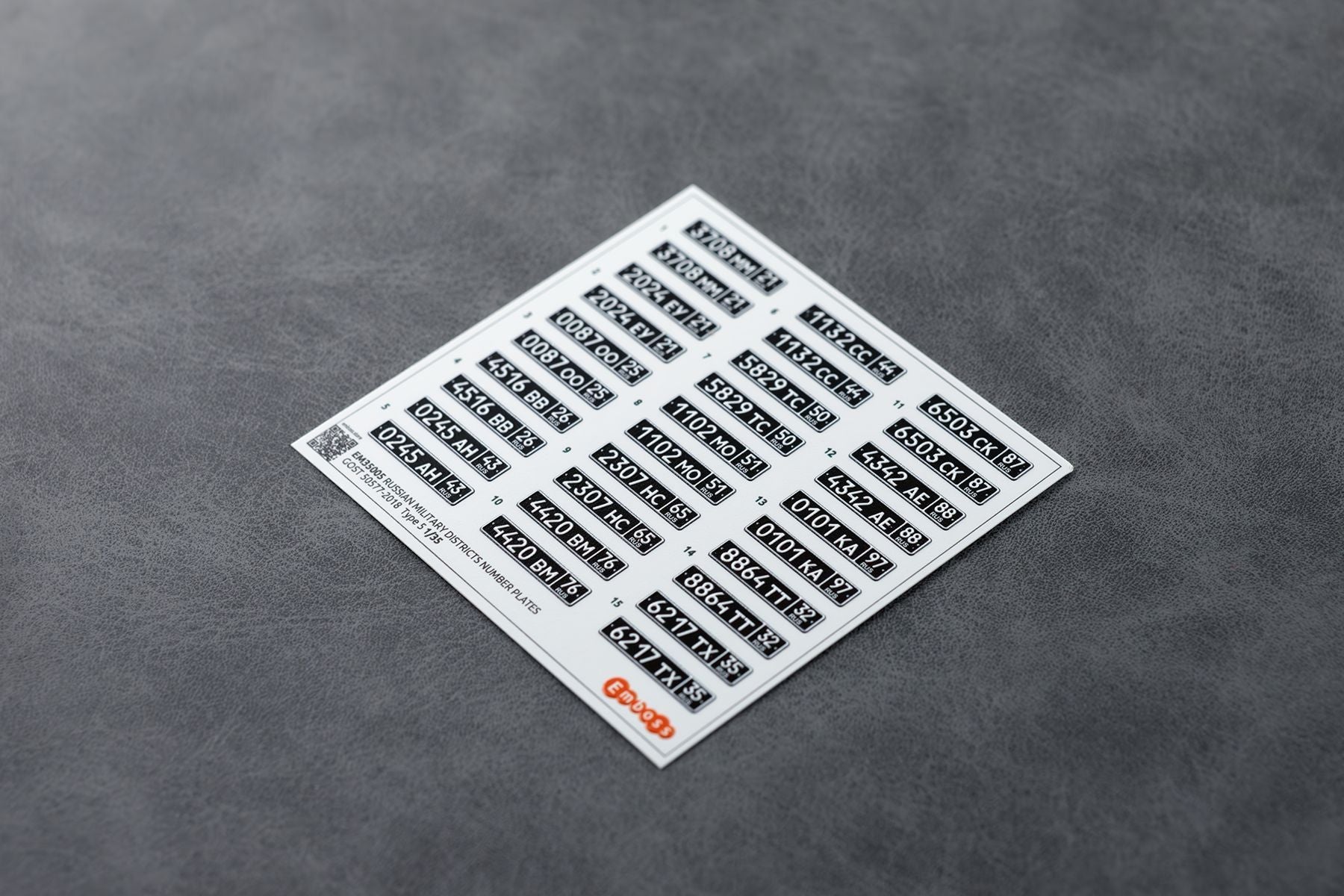 Modern Russian military vehicle registration plates 1/35 (3D decal) - imodeller.store