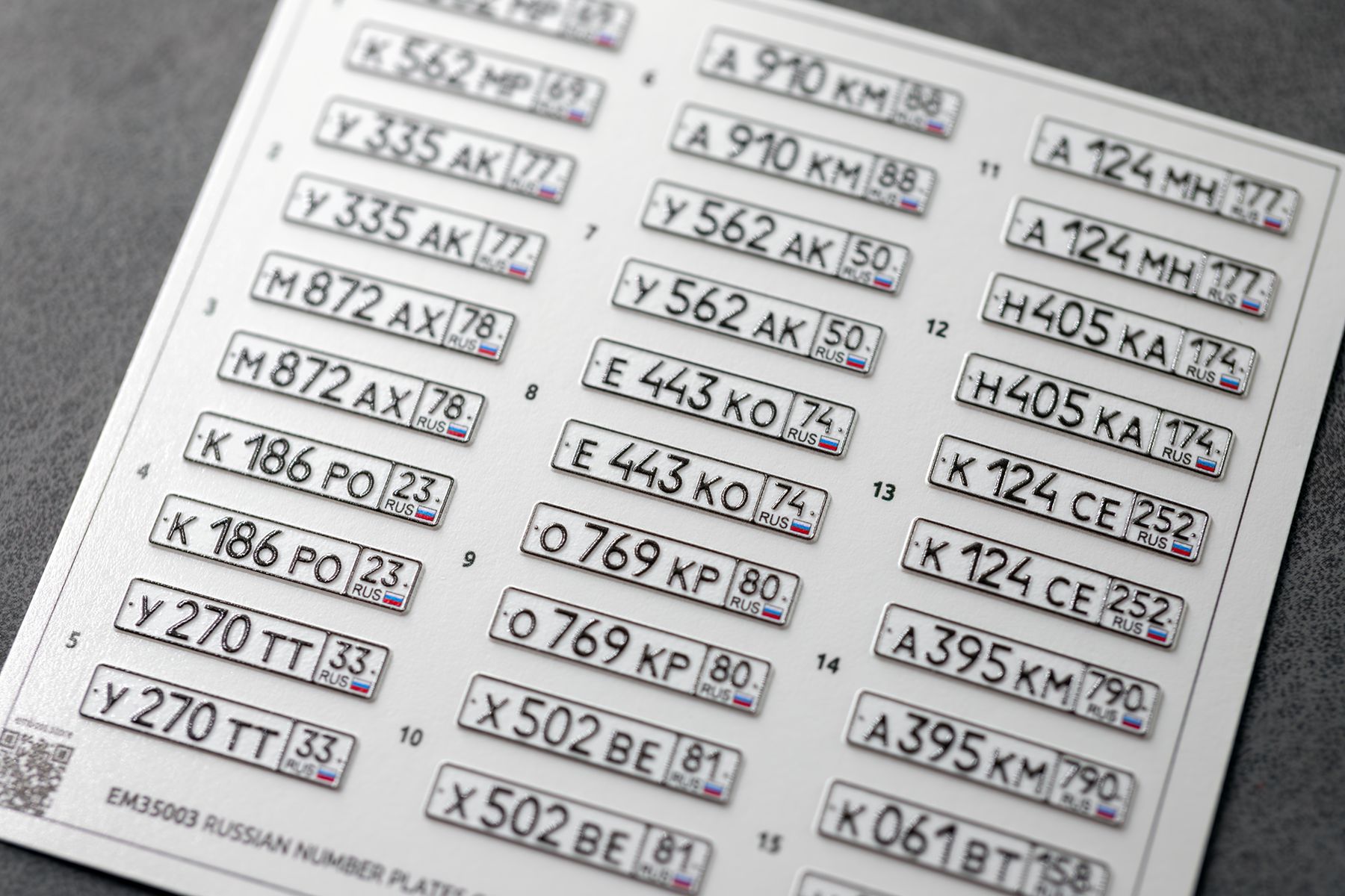 Modern Russian vehicle registration plates 1/35 (3D decal) - imodeller.store