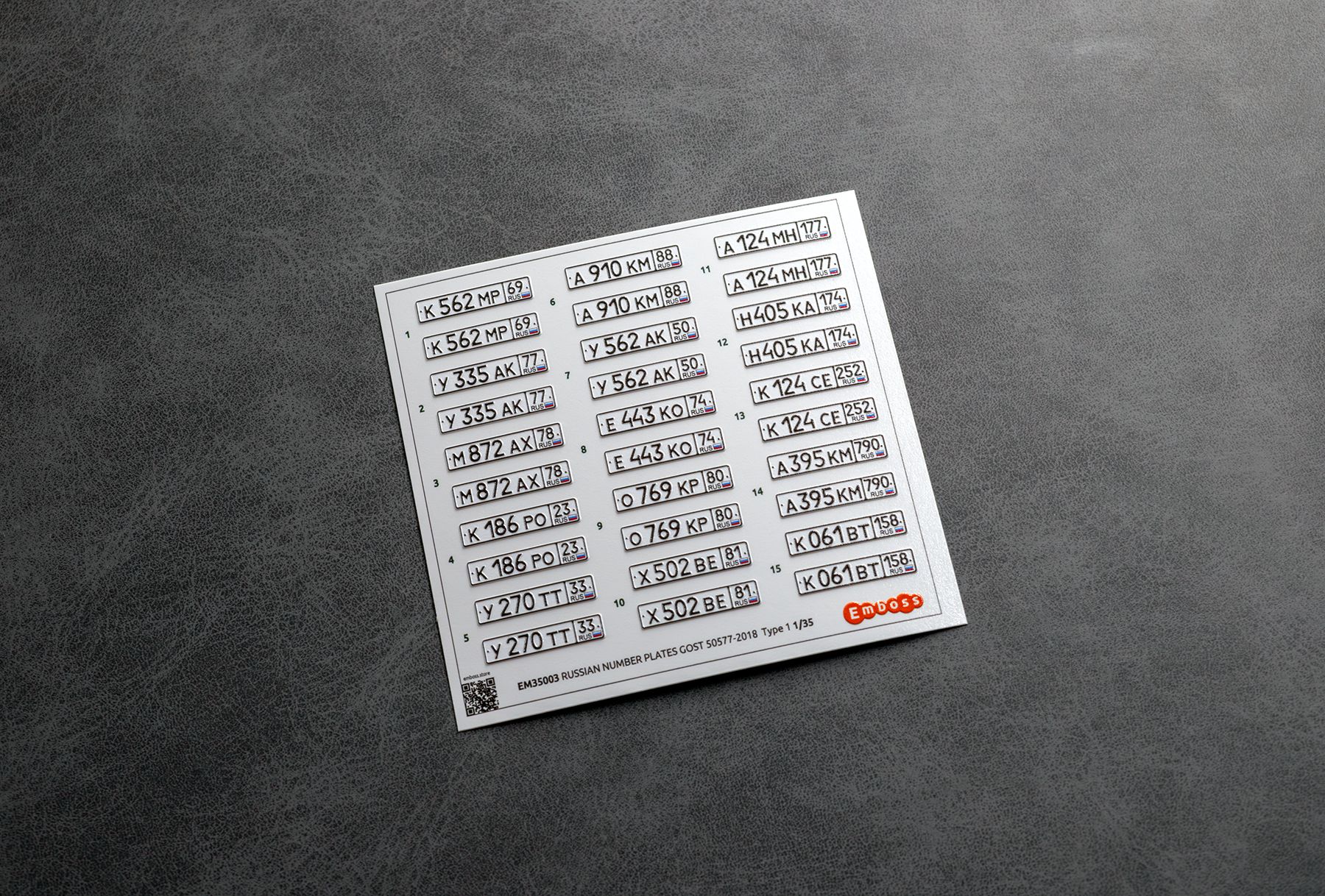 Modern Russian vehicle registration plates 1/35 (3D decal) - imodeller.store