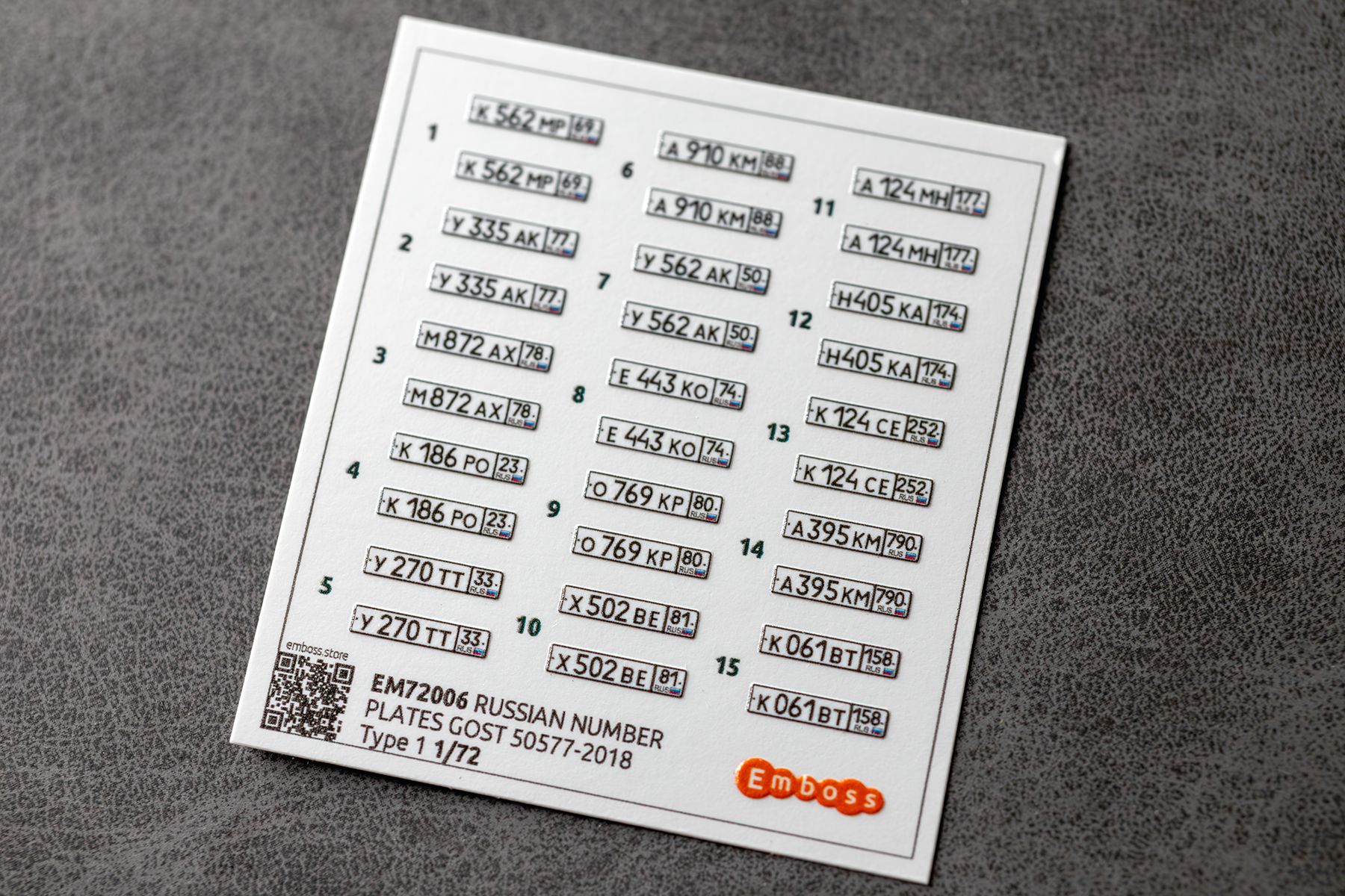 Modern Russian vehicle registration plates 1/72 (3D decal) - imodeller.store