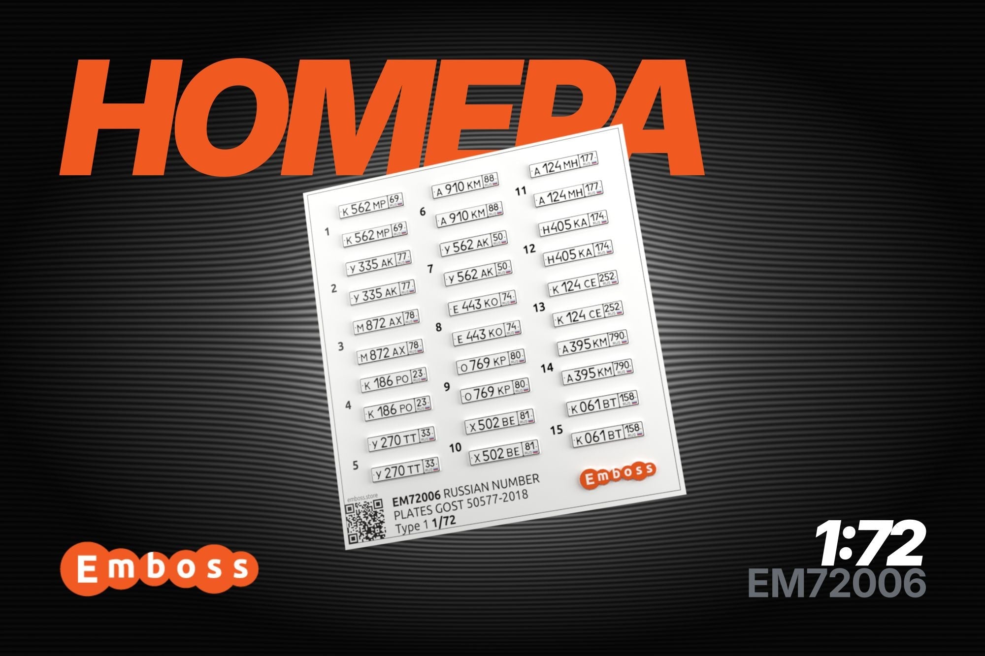 Modern Russian vehicle registration plates 1/72 (3D decal) - imodeller.store