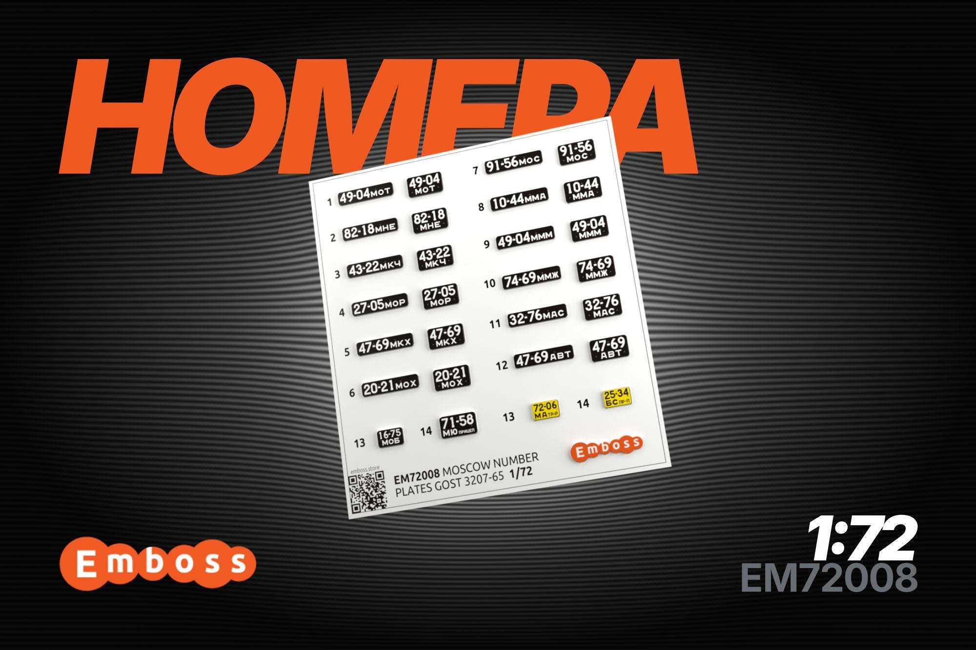 Moscow region number plates 1965 1/72 (3D decal) - imodeller.store