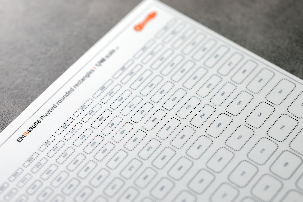 Riveted rounded rectangles type 1 1/48 (3D decal) - imodeller.store