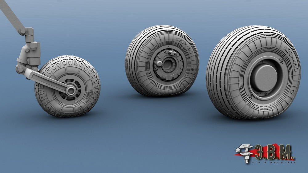 RS144003 E.V.M. 1/144 Landing Gear Wheels for Yakovlev Yak - 40 - imodeller.store