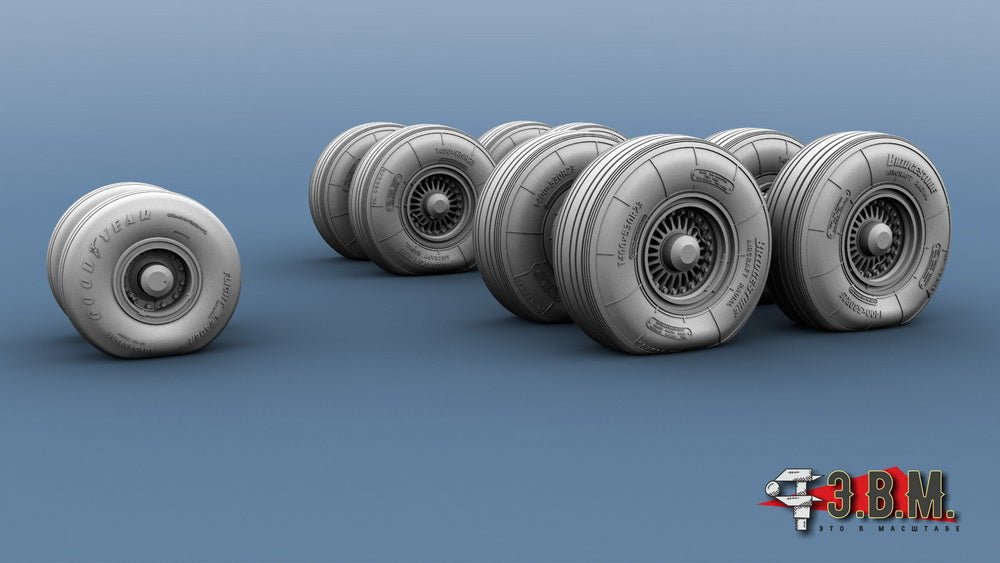 RS144007 E.V.M. 1/144 Landing Gear Wheels with Passive Ventilation for Airbus A330 - imodeller.store