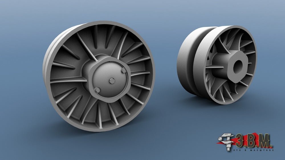 RS35132 E.V.M. 1/35 KV - 1 Road Wheels with Faceted Hub - imodeller.store