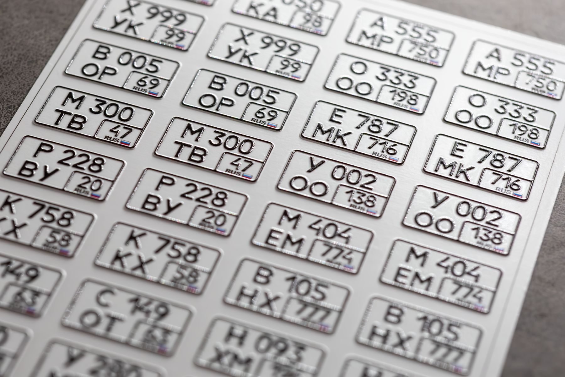 Russian "square" vehicle registration 1/24 (3D decal) - imodeller.store