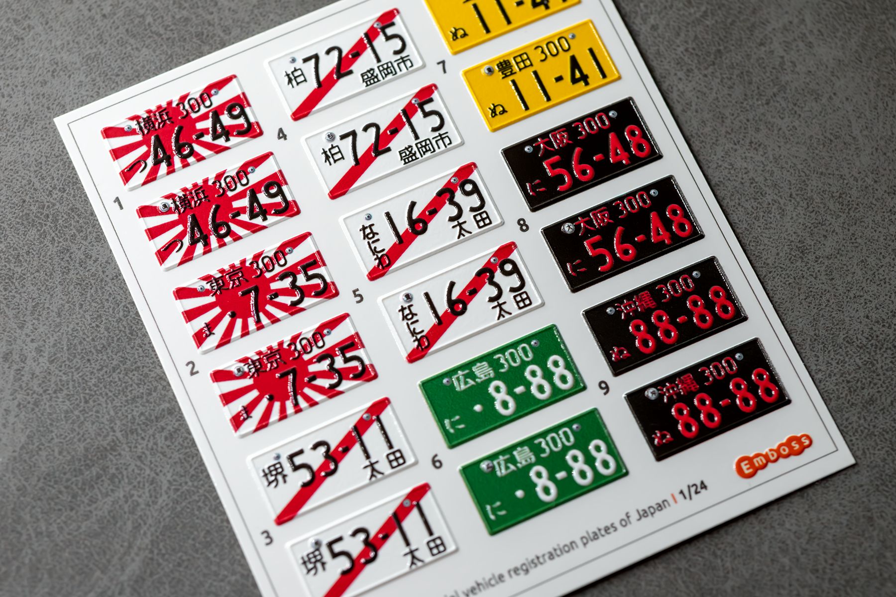 Special Japan vehicle registration plates 1 1/24 (3D decal) - imodeller.store