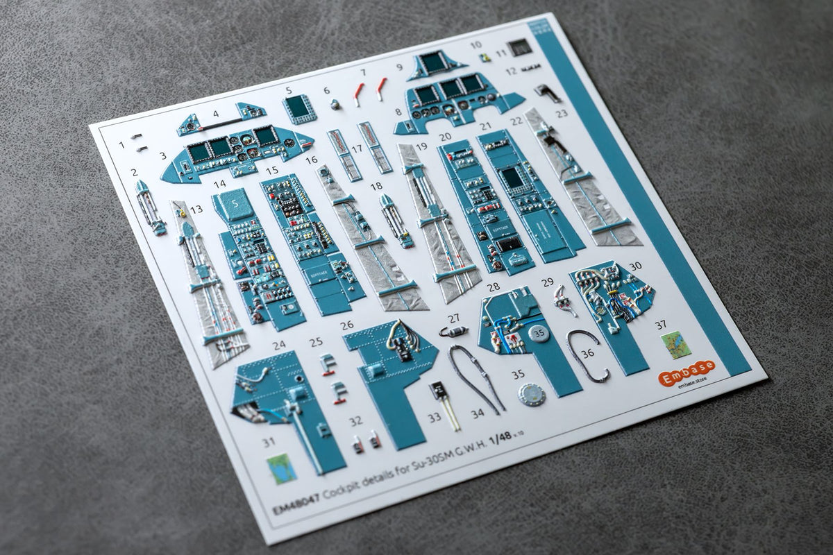 Su - 30SM Cockpit details for G.W.H. 1/48 (3D decal) - imodeller.store