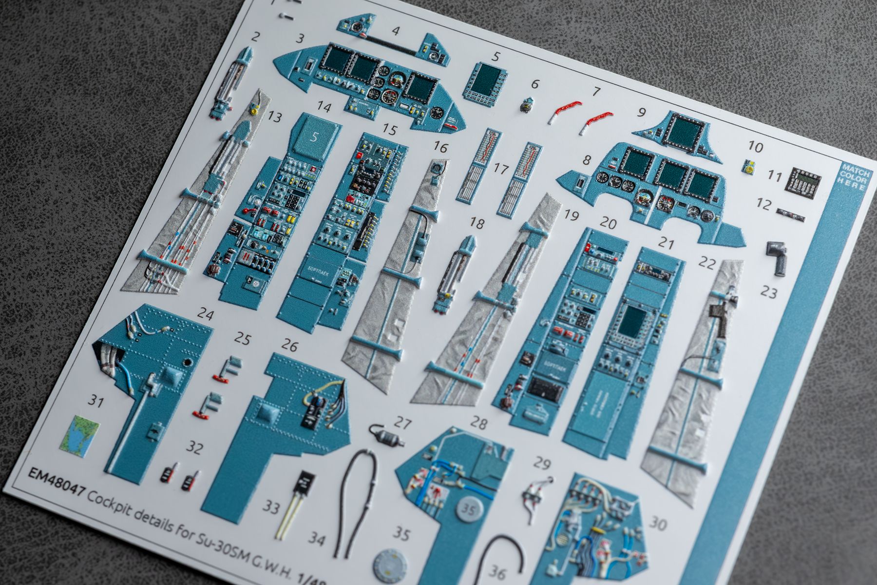 Su - 30SM Cockpit details for G.W.H. 1/48 (3D decal) - imodeller.store
