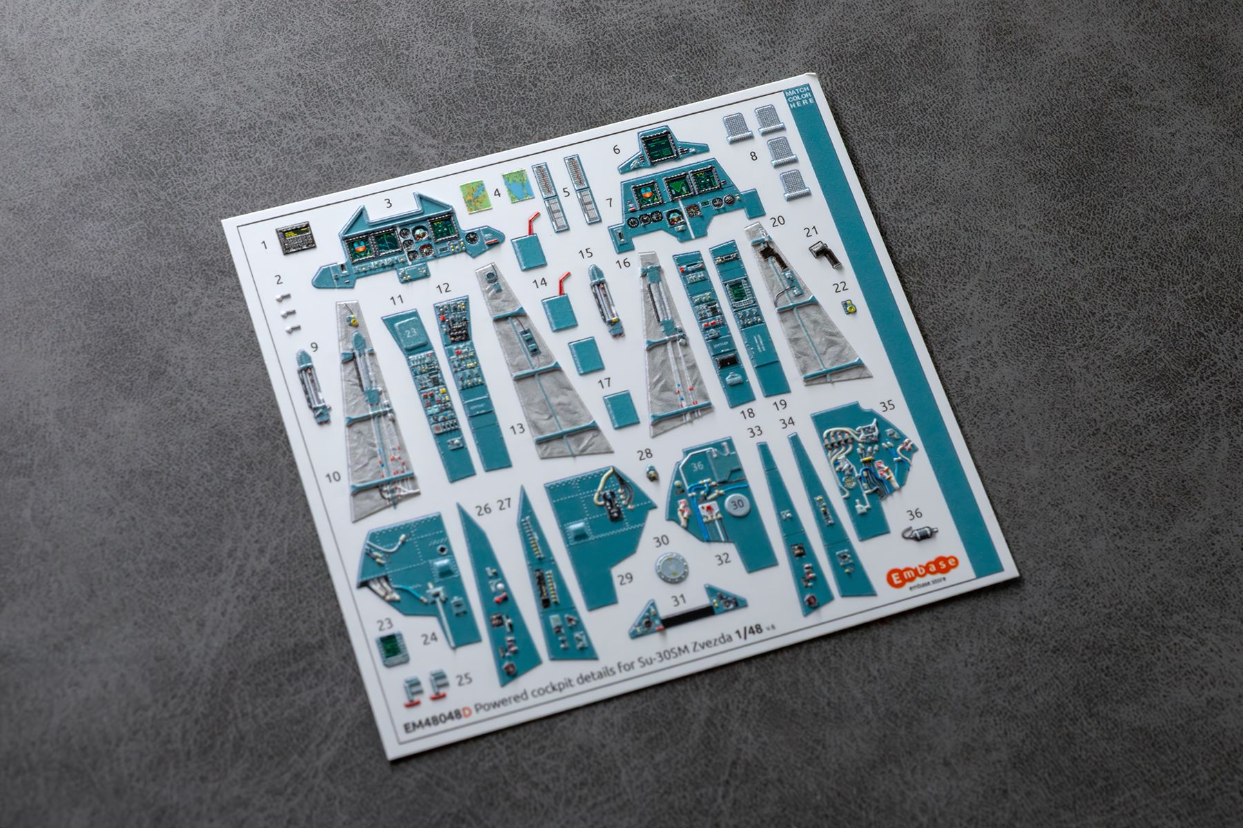 Su - 30SM Cockpit details with powered displays for Zvezda 1/48 (3D decal) - imodeller.store