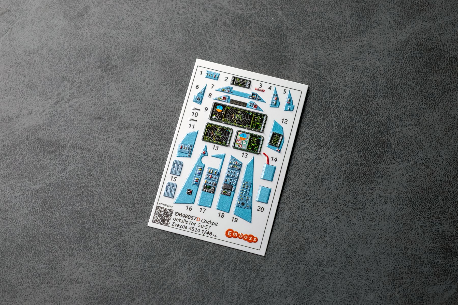 Su - 57 Cockpit details with powered displays for Zvezda 4824 1/48 (3D decal) - imodeller.store