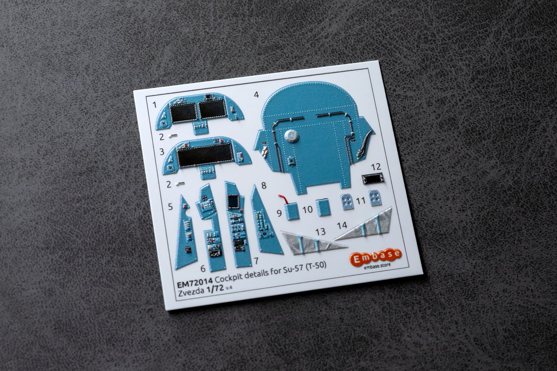 Su - 57 (T - 50) Cockpit details for Zvezda 7225 1/72 (3D decal) - imodeller.store