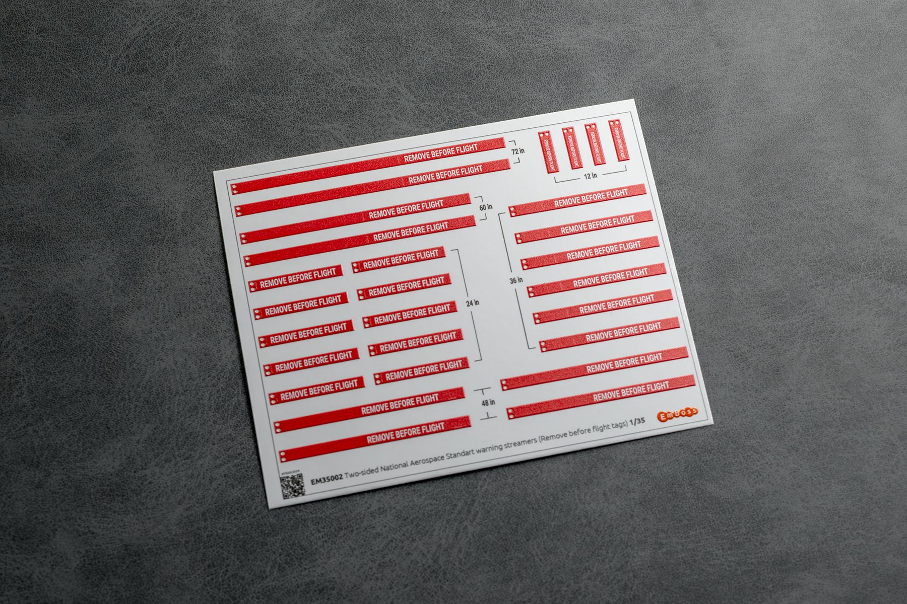 Two - sided National Aerospace Standart warning streamers (Remove before flight streamers) 1/35 (3D decal) - imodeller.store