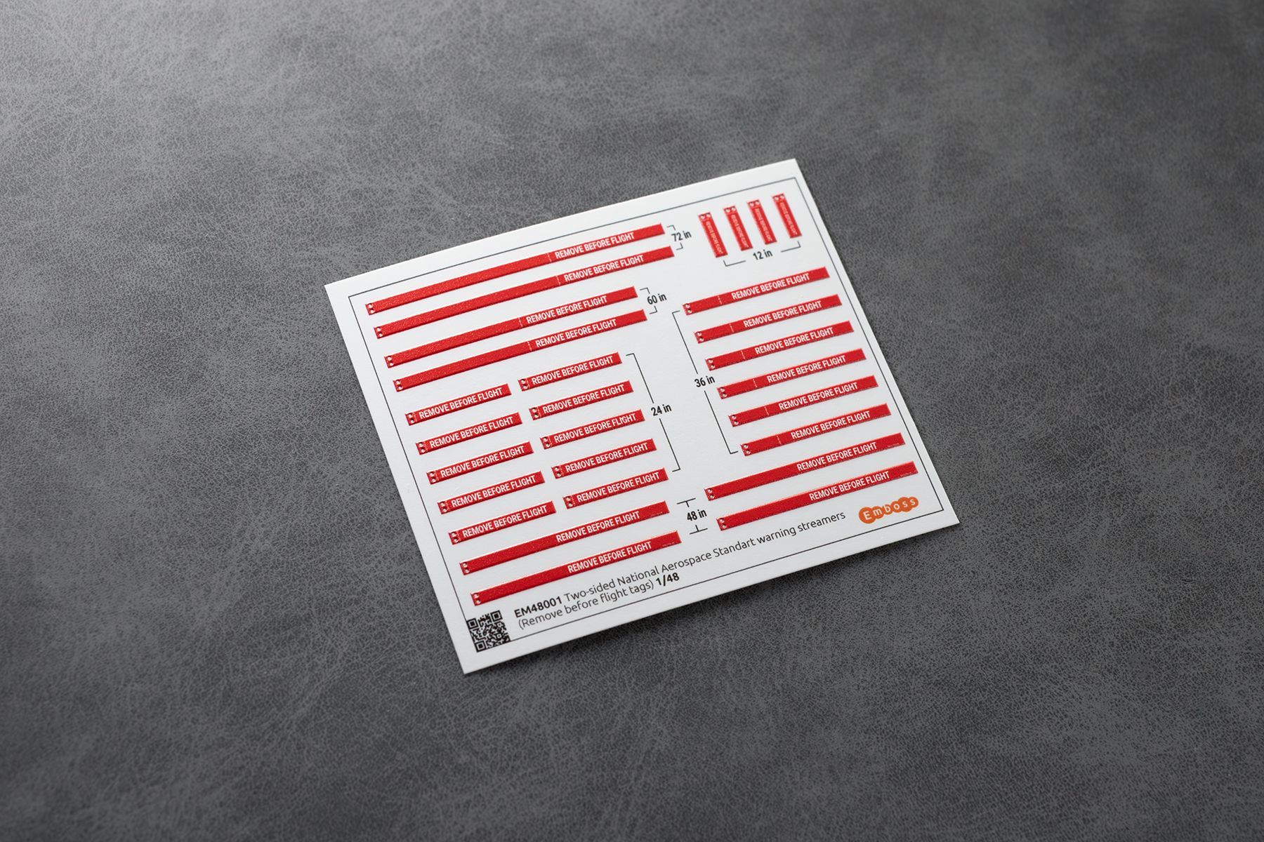 Two - sided National Aerospace Standart warning streamers (Remove before flight tags) 1/48 (3D decal) - imodeller.store