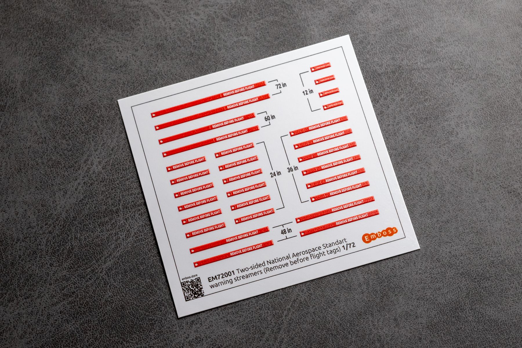 Two - sided National Aerospace Standart warning streamers (Remove before flight tags) 1/72 (3D decal) - imodeller.store