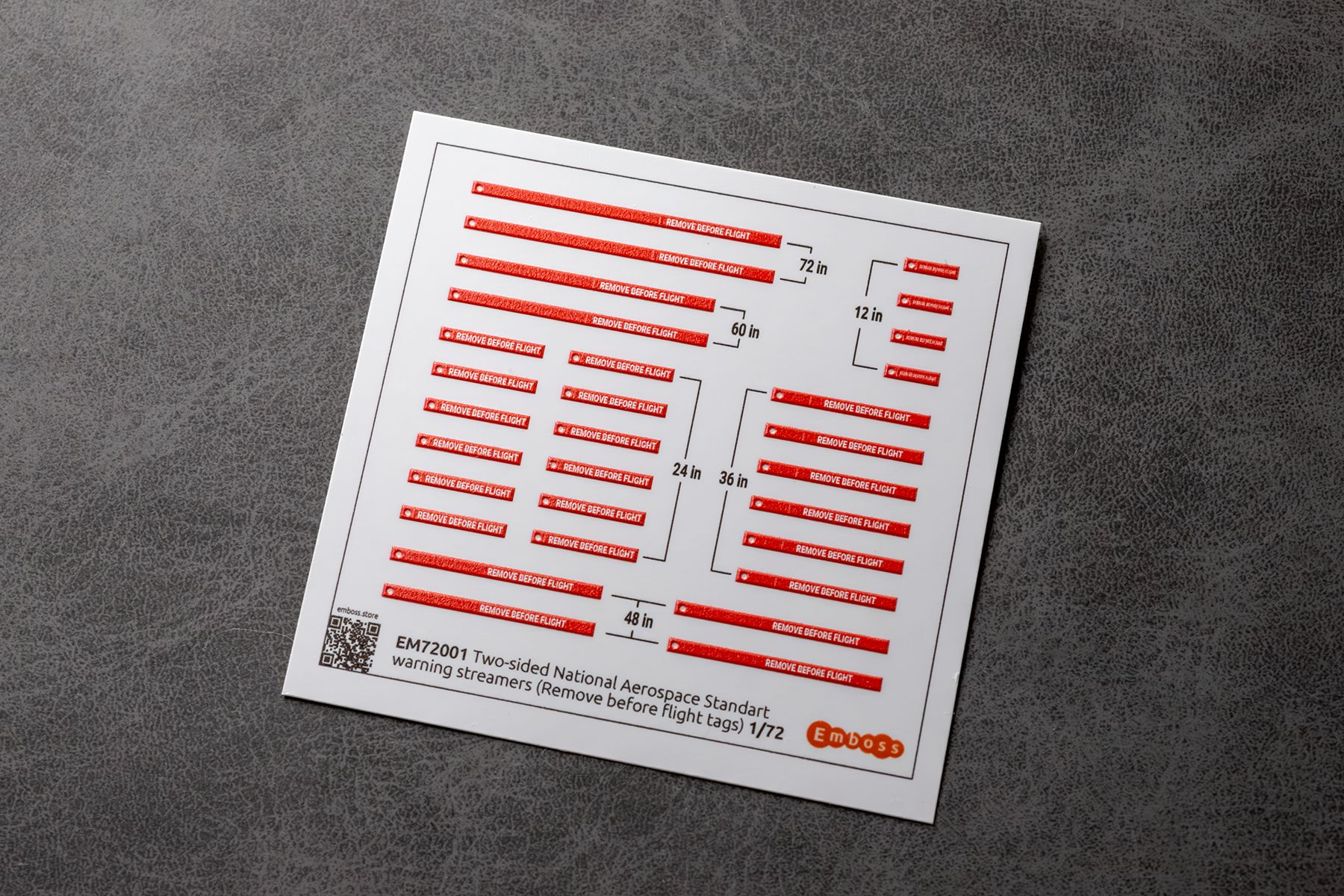 Two - sided National Aerospace Standart warning streamers (Remove before flight tags) 1/72 (3D decal) - imodeller.store