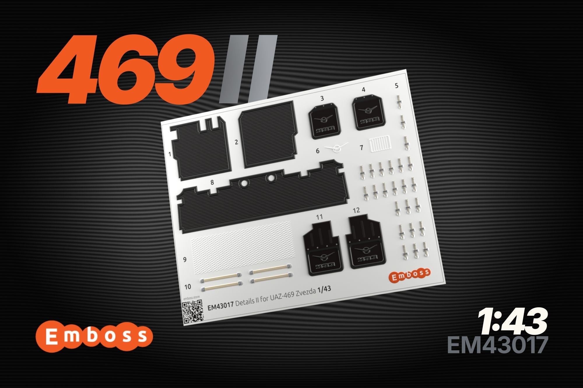 UAZ - 469 details set 2 for Zvezda 3629 1/43 (3D decal) - imodeller.store