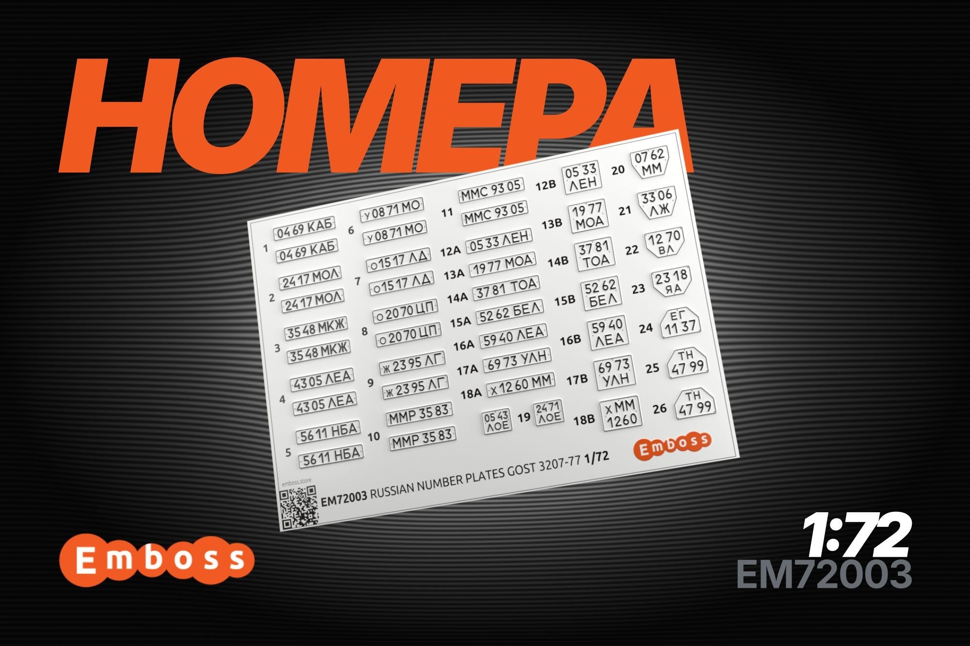 USSR (Soviet) vehicle registration plates after 1977 1/72 (3D decal) - imodeller.store