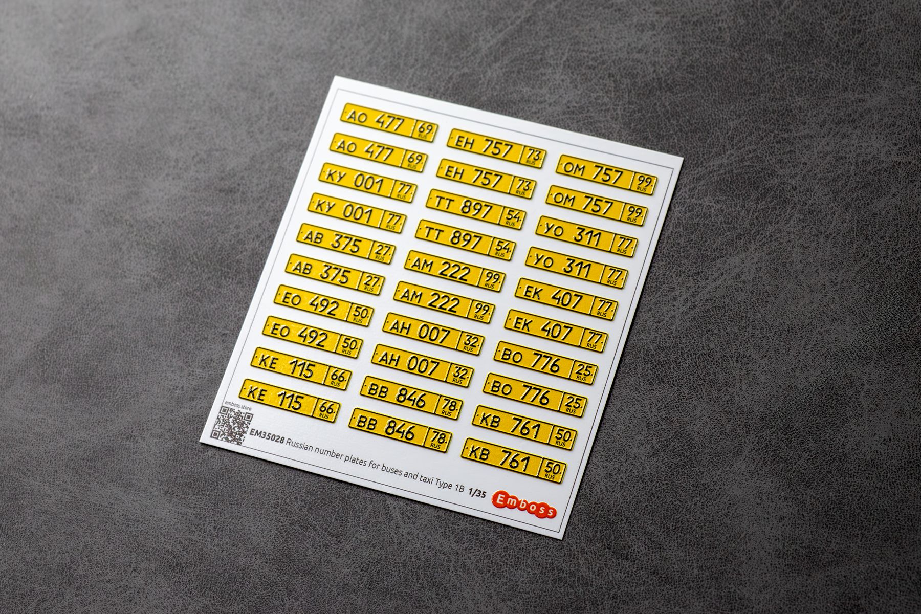vehicle registration plates for buses and taxis of the Russia 1/35 (3D decal) EM35028 - imodeller.store