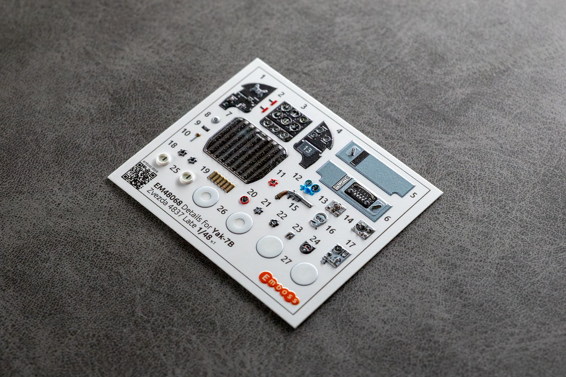 Yak - 7B Cockpit details for Zvezda 1/48 (3D decal) - imodeller.store