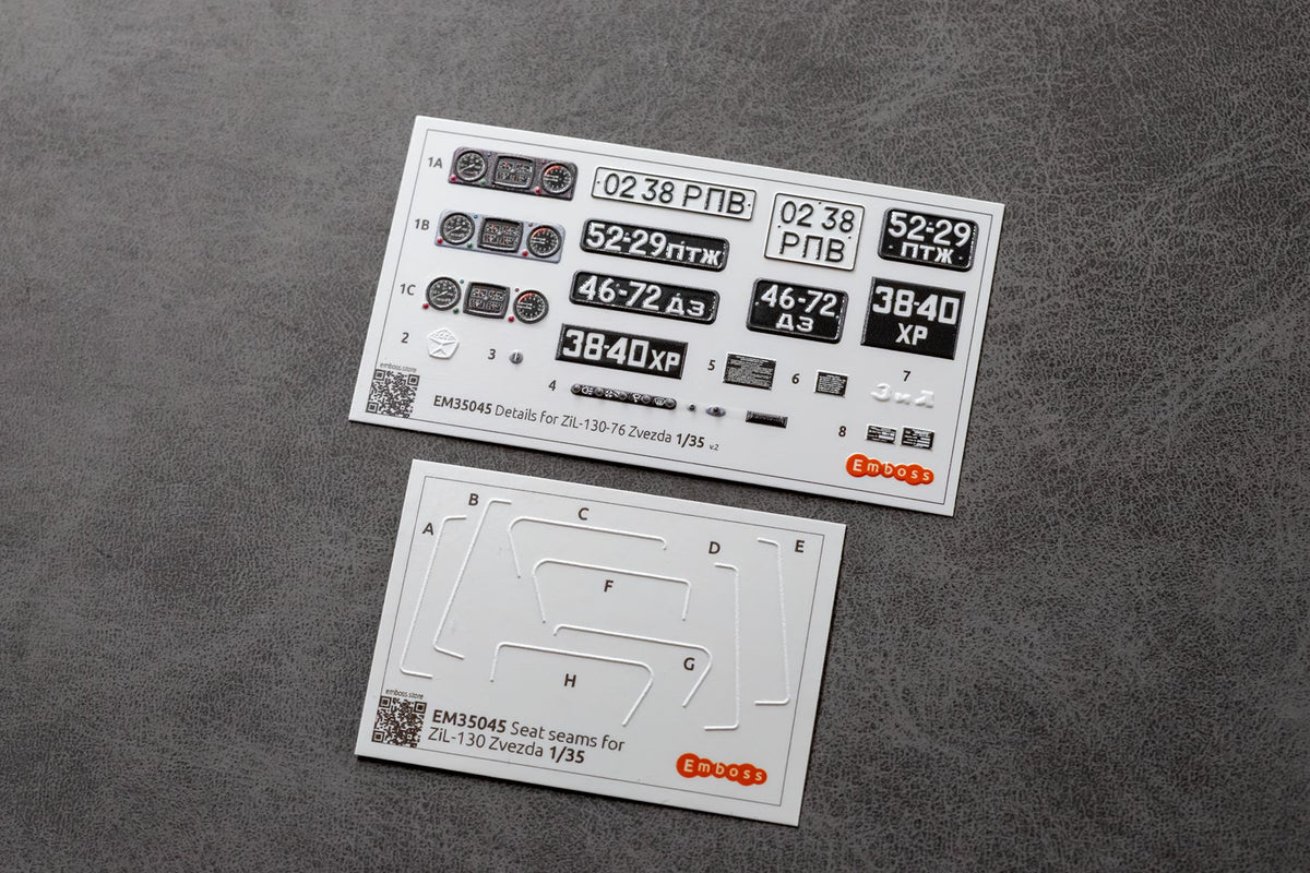 ZIL - 130 - 76 details set and Seat seams for Zvezda 3712 1/35 (3D decal) - imodeller.store