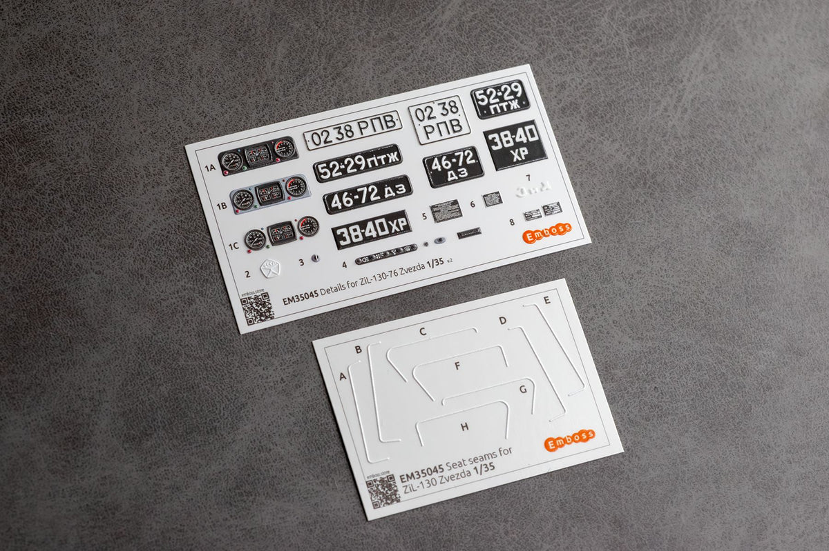ZIL - 130 - 76 details set and Seat seams for Zvezda 3712 1/35 (3D decal) - imodeller.store
