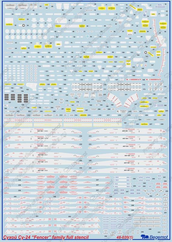 Dry Su-24 Technical inscriptions 1.48 (decal) - imodeller.store