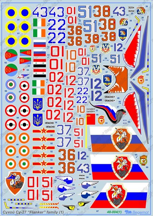 Dry SU-27 (1) 1.48 (decal) - imodeller.store