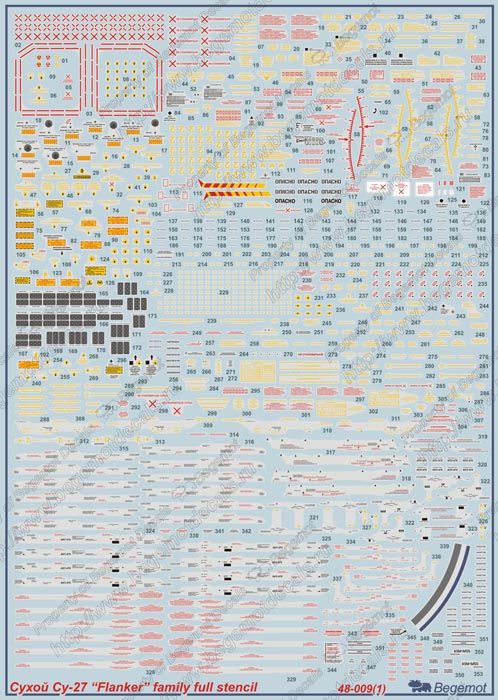 Dry Su-27 Technical inscriptions 1.48 (decal) - imodeller.store