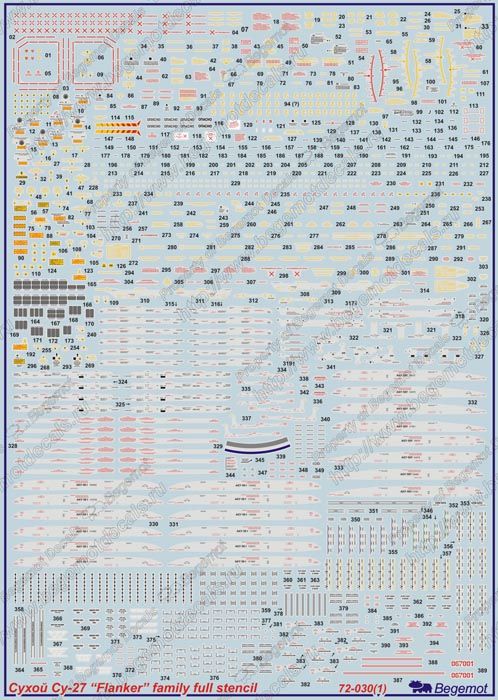 Dry Su-27 Technical inscriptions 1.72 (decal) - imodeller.store