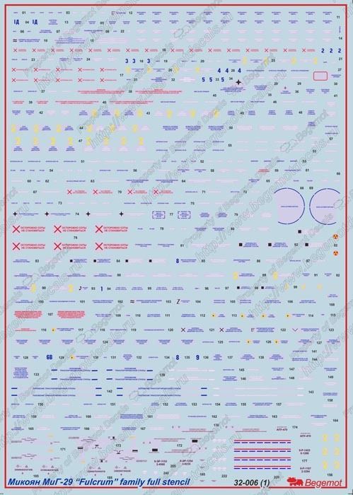 MiG-29 Technical inscriptions 1.32 (decal) - imodeller.store