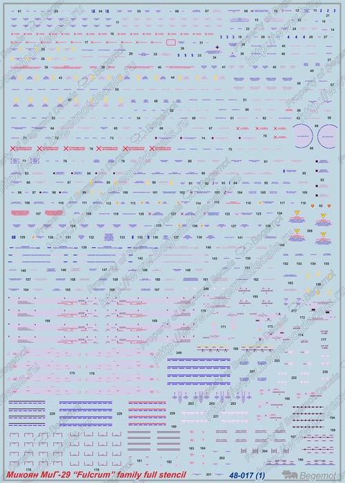 Mikoyan MiG-29 Technical inscriptions 1.48 (decal) - imodeller.store
