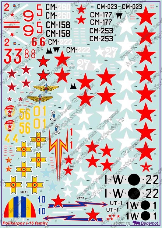 Polikarpov I-16 1.48 (decal) - imodeller.store