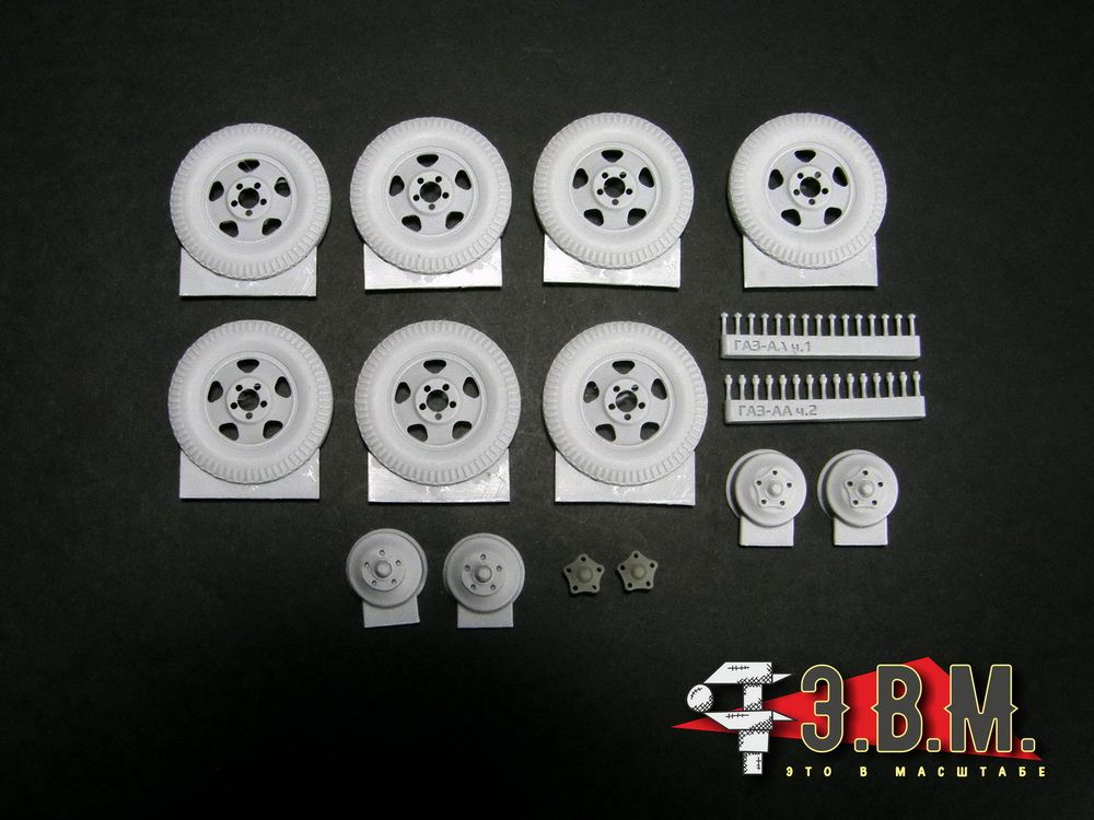 RS35017 Wheels for GAZ-AA/Mm Pr-Va Plant Red Triangle - imodeller.store